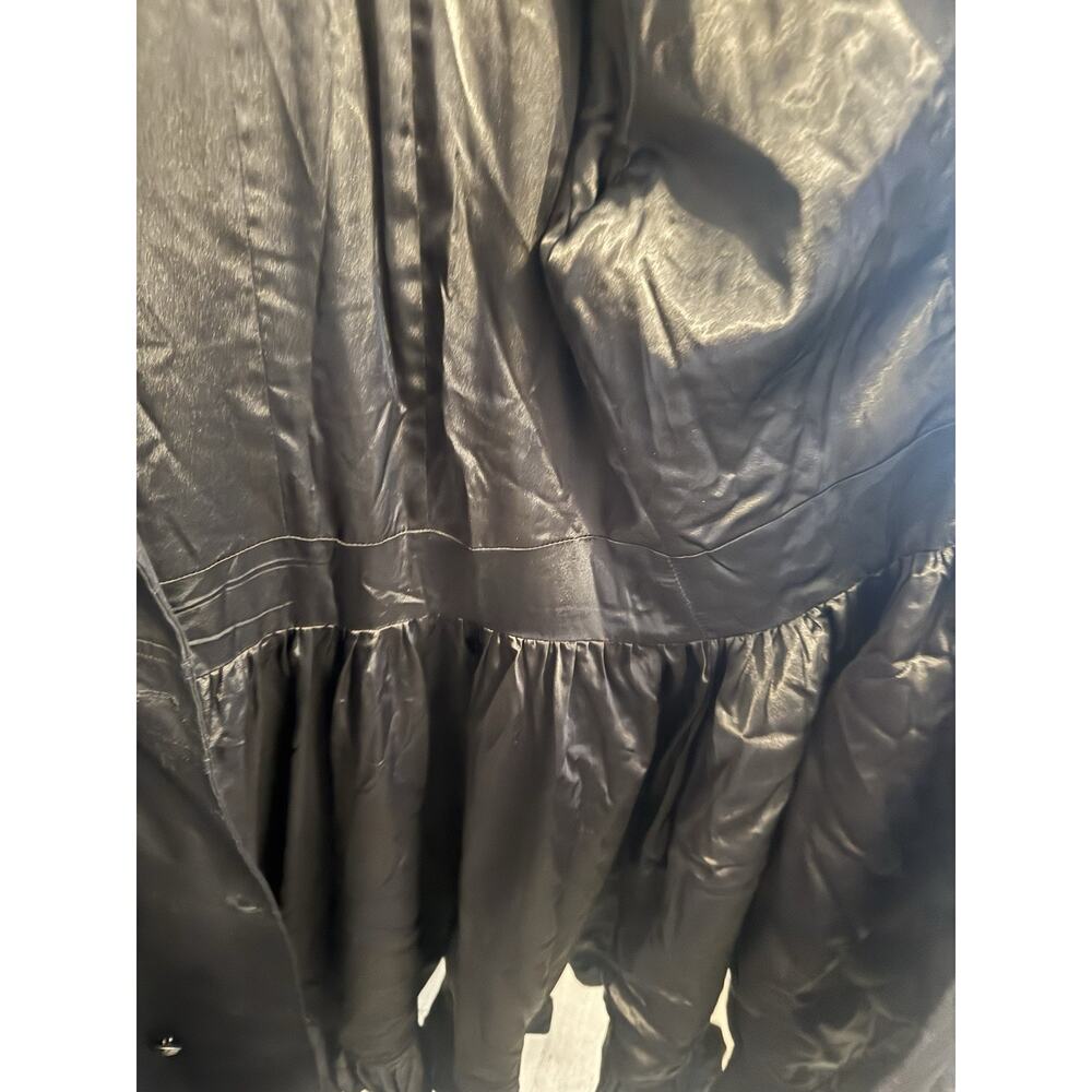 Victorian Choice Coat Womens XL Black Ruffle Hem Cape Trench Coat Vintage Style - Picture 5 of 5
